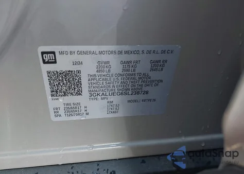 2025 GMC Terrain Awd Elevation z USA, uszkodzony, nr VIN 3GKALUEG6SL238728